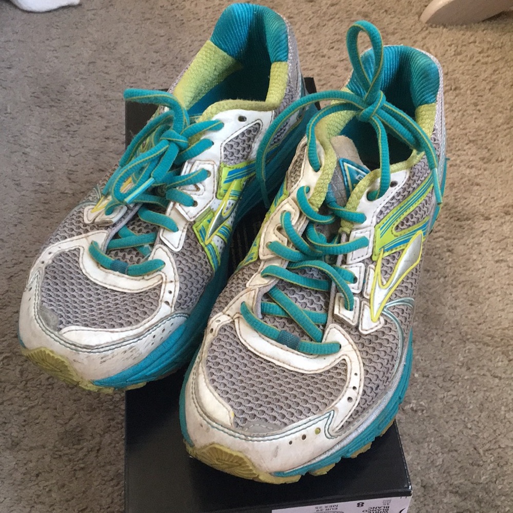 Well worn Brooks Running Shoes